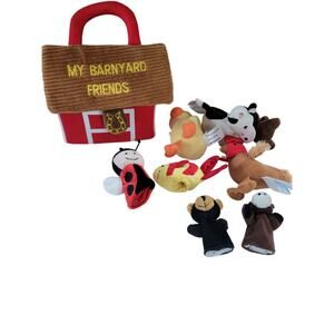 My Barnyard Friends‎ Stuffed Animal Playset, 3 make noise finger puppets Cow